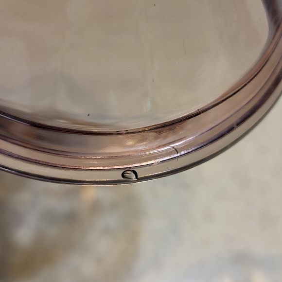 Faceted glass covered candy dish in striking plum color - Picture 5 of 11